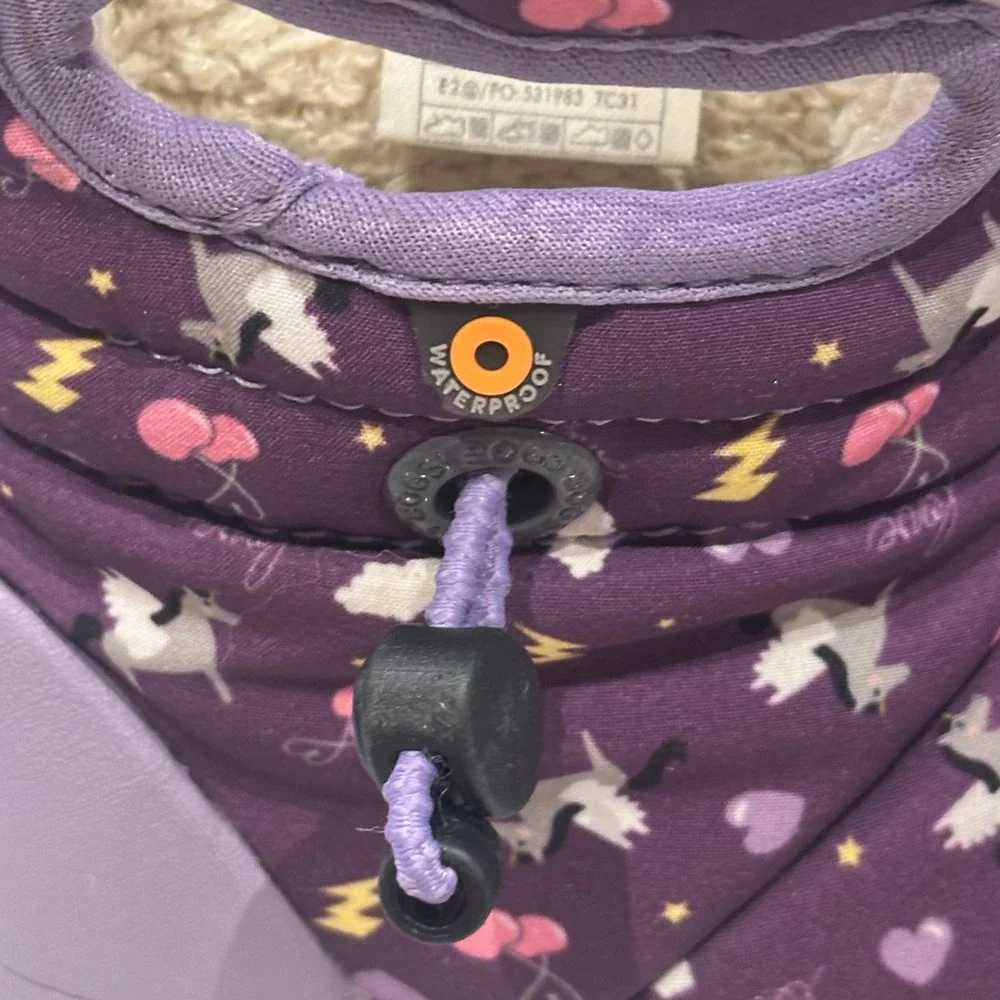 Bogs Kids Infants 7 Unicorn Lightning Cloud Purple Waterproof Winter Boots‎ Snow